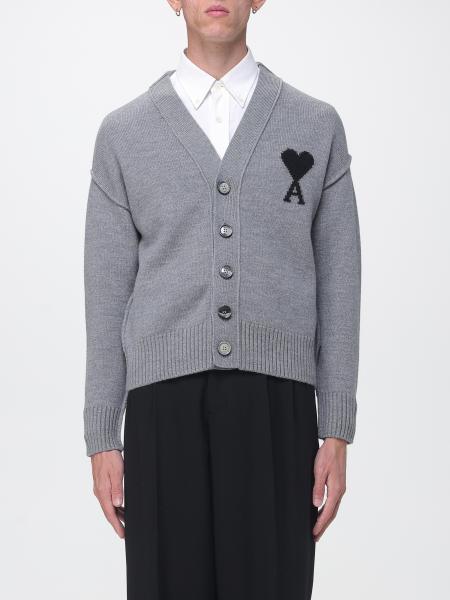 Woll-Cardigan von Ami Paris mit V-Ausschnitt und Logo