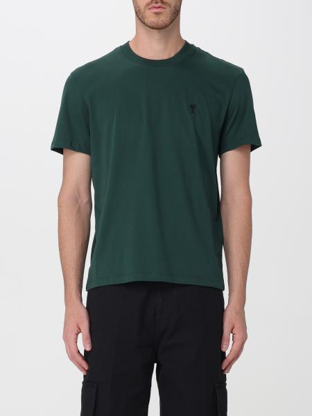 Ami Paris T-Shirt aus Baumwolle mit Rundhalsausschnitt, gesticktem Ami de Coeur-Logo und überschnittenen Schultern