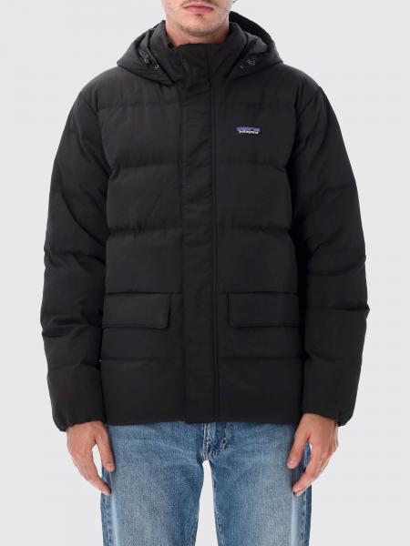 Piumino Sisar Patagonia in poliestere con cappuccio e logo applicato