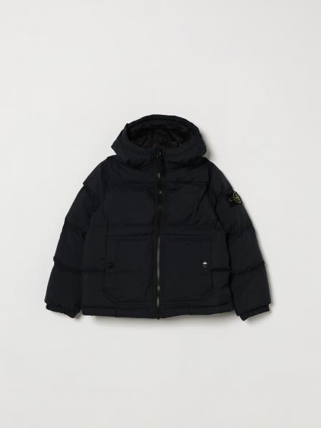 Hooded Nylon Ripstop Down Jacket Stone Island Junior for Boys