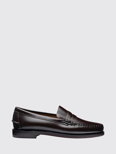 Sebago Classic Dan Smooth Calfskin Penny Loafers with Saddle Strap