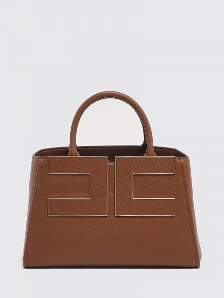 Bolso tote evasé Elisabetta Franchi con logo metálico y neceser interior