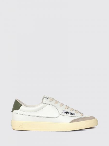 Autry Windscape Low Top Leather Sneakers with Engraved Logo and Padded Ankle
