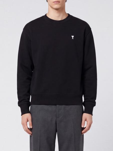 Ami Paris Crewneck Sweatshirt in Cotton with Embroidered Ami de Coeur Logo