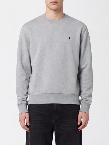 Ami Paris Crewneck Sweatshirt in Cotton with Embroidered Ami de Coeur Logo
