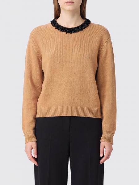 Crystal-Embellished Crewneck Jumper Semicouture in Wool and Cashmere