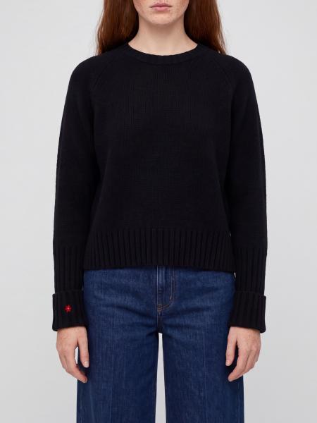 Tory Burch Wool Crewneck Jumper with Turn-Up Cuffs