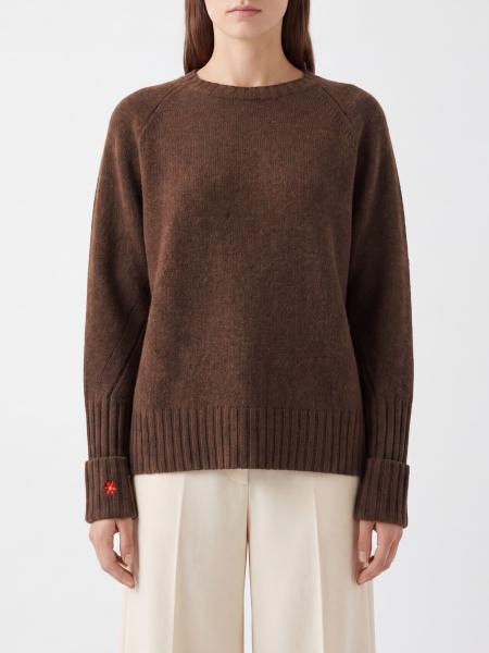 Tory Burch Wool Crewneck Jumper with Turn-Up Cuffs