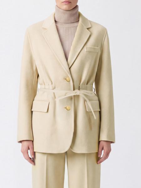Semicouture Single-Breasted Short Wool Coat with Waist Belt
