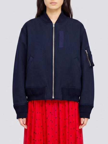 Semicouture Wool Blend Bomber Jacket with Elasticated Collar