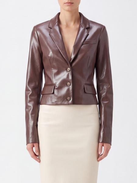 The Andamane Slim Fit Single-Breasted Faux Leather Blazer
