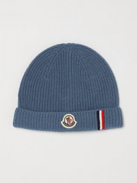 Moncler Boy's Pure Virgin Wool Hat with Applied Logo