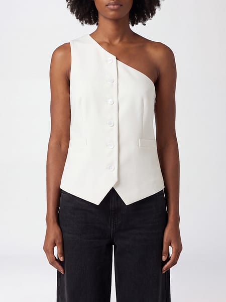 Federica Tosi Asymmetric One-Shoulder Cotton Top with Buttons