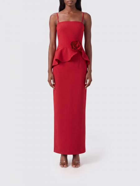 Rotate Off-The-Shoulder Crêpe Sheath Gown with Flower Detail