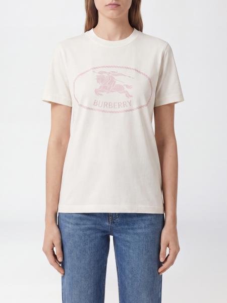 Burberry Slim Fit Pink Cotton T-Shirt with Equestrian Knight (EKD) Logo