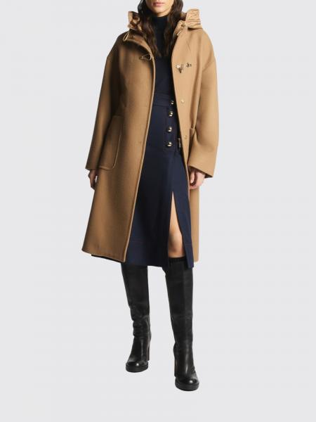 Fay Long Wool and Cashmere Coat with Nylon Hood and Toggles