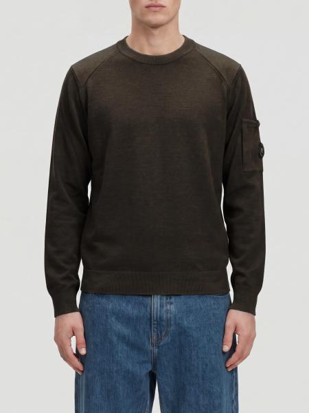 C.P. Company Wollpullover mit Rundhalsausschnitt, langen Ärmeln und aufgesetzter Tasche