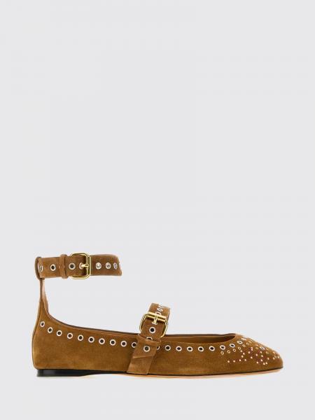 Isabel Marant Ylza Suede Mary Jane Flats with Studs and Eyelets
