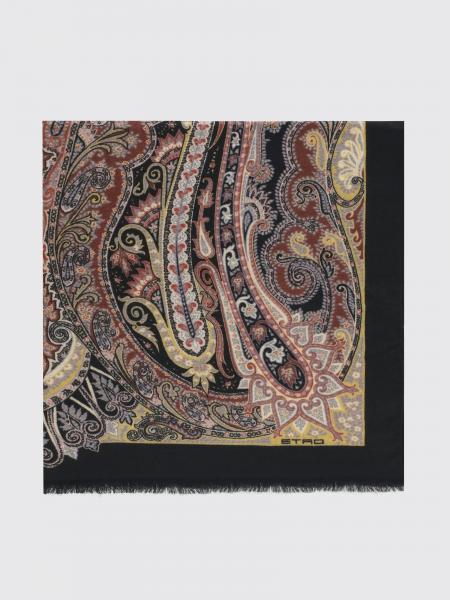 Etro 100% Cashmere Paisley Print Scarf with Fringed Edges
