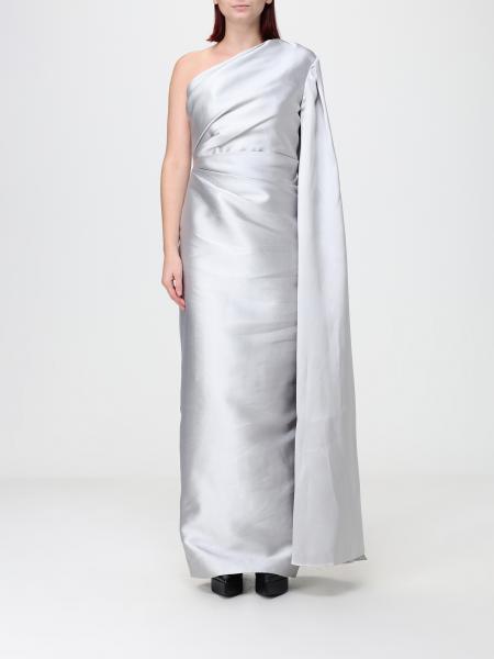 SOLACE LONDON 单肩垂坠腰身长款缎面礼服