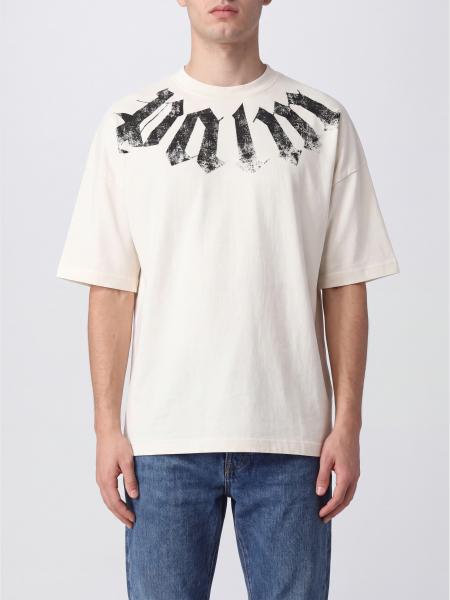 Relaxed Fit Graffiti Logo Print Cotton T-Shirt Palm Angels