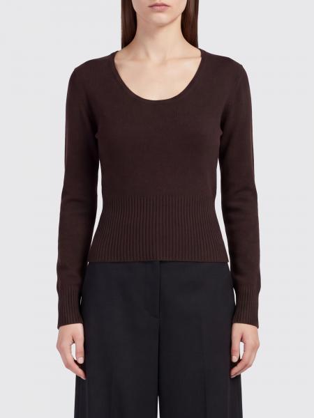 MAX MARA 골지 트리밍이 있는 슬림 핏 울 및 캐시미어 크루넥 스웨터