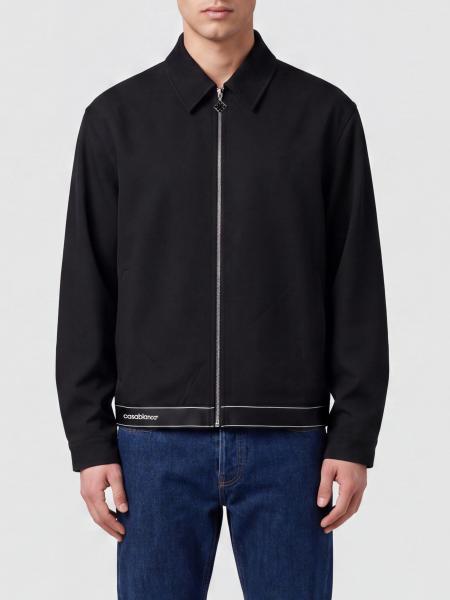Wool Shirt Jacket Casablanca with Classic Collar and Zip Closure