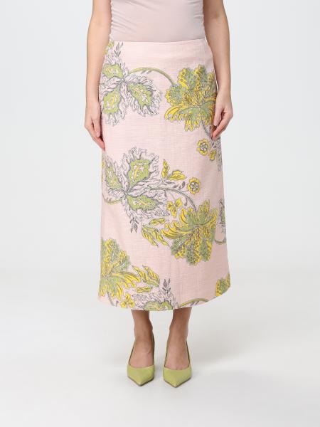 La DoubleJ High-Waisted Floral Print Stretch Cotton Midi Pencil Skirt