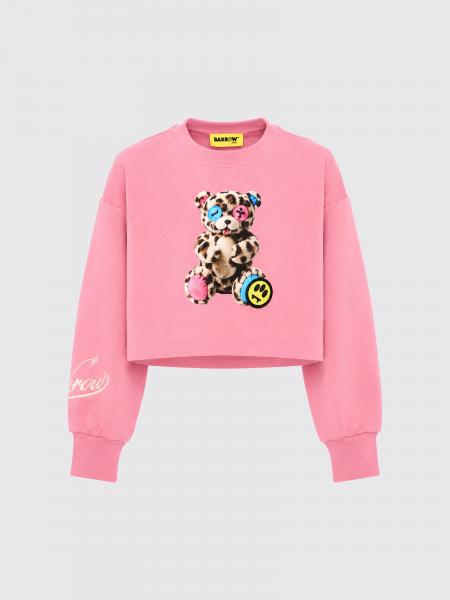 Barrow Kids Boys' Cotton Crewneck Sweatshirt with Teddy Bear Logo Print