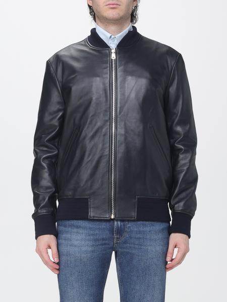 Smooth Lamb Leather Bomber Jacket Paul Smith with Zip Closure
