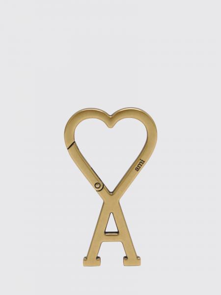 Rigid Metal Logo Keychain Ami Paris with Snap Closure