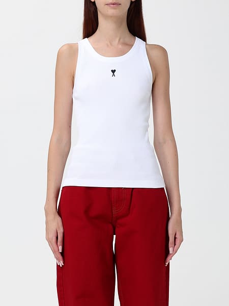 Ami Paris Slim Fit Stretch-Cotton Off-The-Shoulder Top with Embroidered Logo