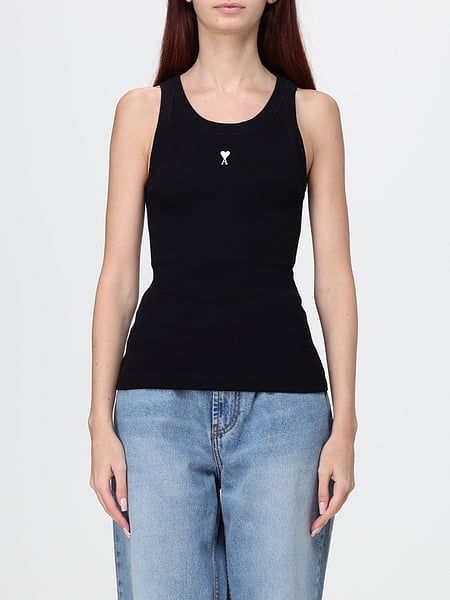 Ami Paris Slim Fit Stretch-Cotton Off-The-Shoulder Top with Embroidered Logo