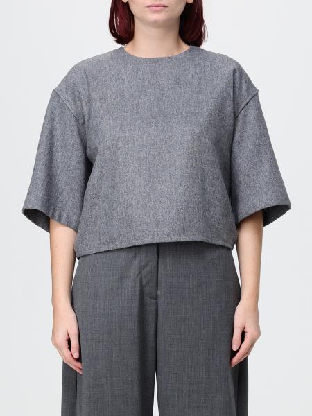 TheLatest Cropped Short-Sleeve Wool-Blend Knitted Top