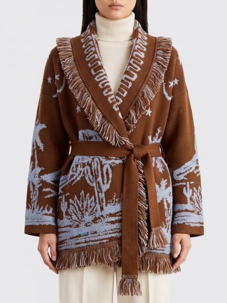 Jacquard Cashmere and Wool Cardigan Alanui with Fringes and Belt