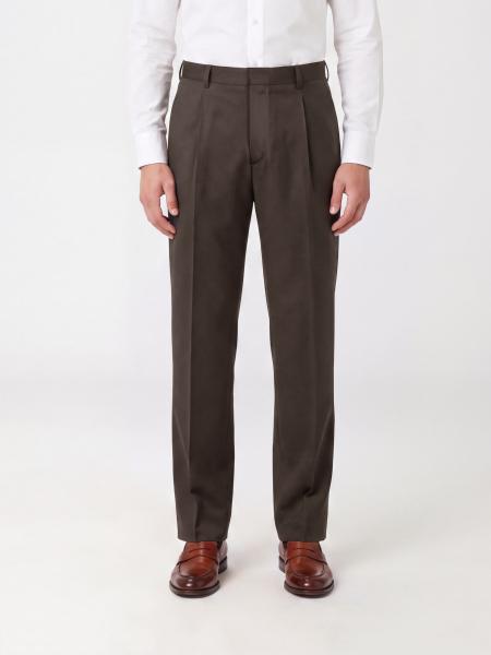 Lardini Pure Virgin Wool Wide-Leg Trousers with Darts and Mid-Rise Waist