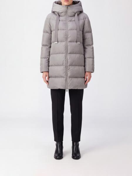 Herno A-Shape Short Hooded Down Jacket in Quilted Technical Satin
