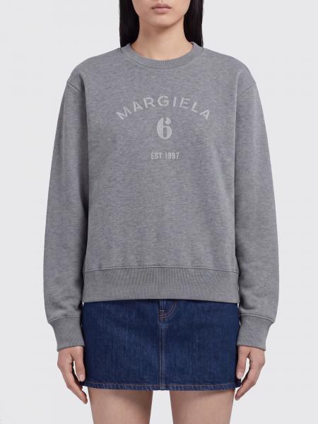 Jacquard Logo Cotton Crewneck Sweatshirt MM6 Maison Margiela