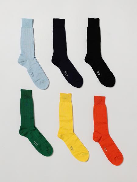 Set of 6 Pairs of Organic Cotton Blend Socks Paul Smith with Printed Logo