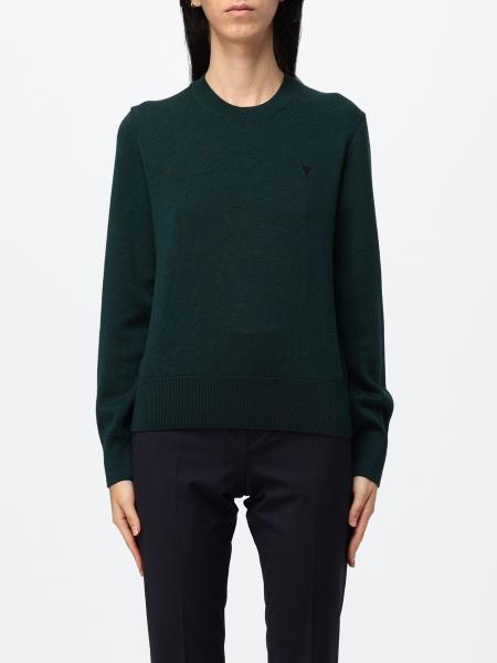 Jersey slim fit de lana merina Ami Paris con logo Ami de Cœur bordado