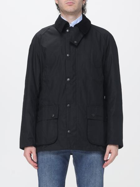 BARBOUR Ashby 蜡棉夹克，配有灯芯绒衣领和口袋