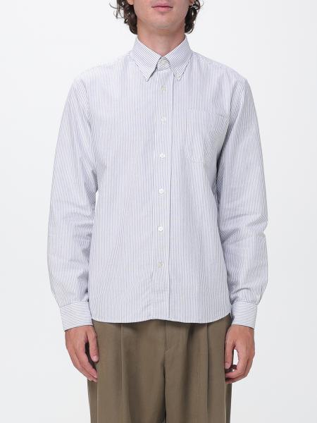Sebago Striped Cotton Poplin Shirt with Button-Down Collar