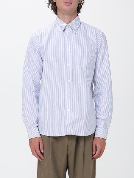 Sebago Striped Cotton Poplin Shirt with Button-Down Collar
