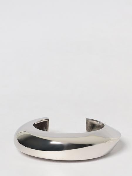 Edge Rigid Bangle Bracelet Alaïa in Chrome-Plated Brass with Engraved Logo