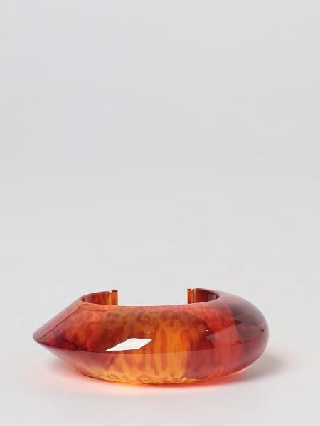 Edge Tortoiseshell Resin Bangle Bracelet Alaïa with Brass Details