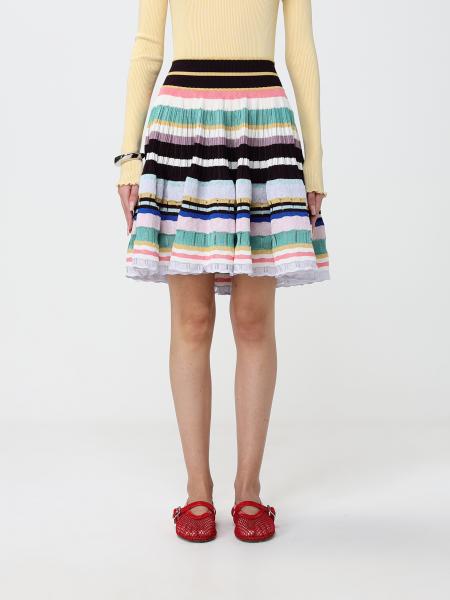 A-Line Knit Mini Skirt Alaïa in Multicolor Striped Viscose