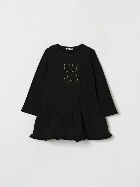 Robe sweat courte Liu Jo pour fille en coton avec imprimé graphique et logo en strass