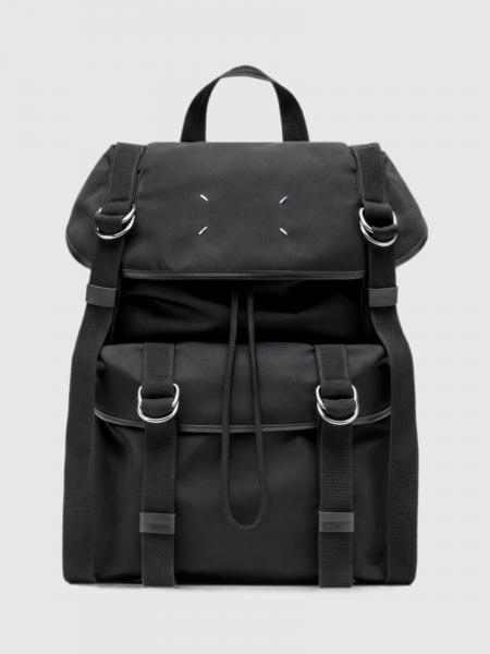 Sac à dos utilitaire en nylon à rabat Maison Margiela avec surpiqûres blanches emblématiques
