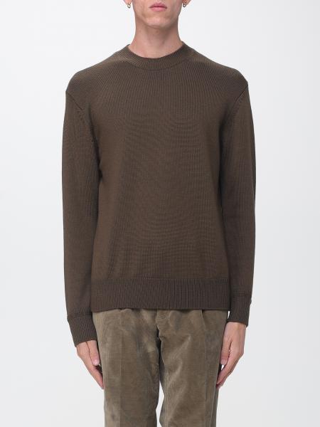 Paolo Pecora Wool Crew Neck Jumper with Long Sleeves and Ribbed Trims