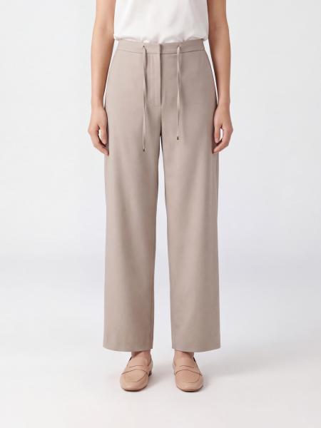 Weit geschnittene Hose 'S Max Mara aus reiner Wolle mit Kordelzug in der Taille